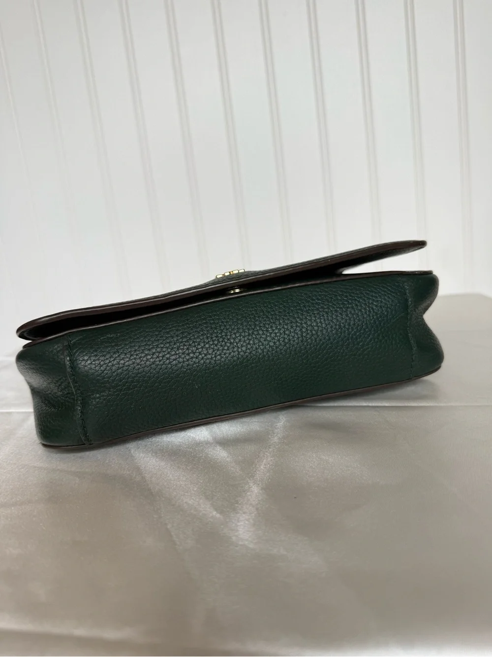 Tory Burch Miller Forest Green Pebbled Leather Chain Shoulder Bag 2019